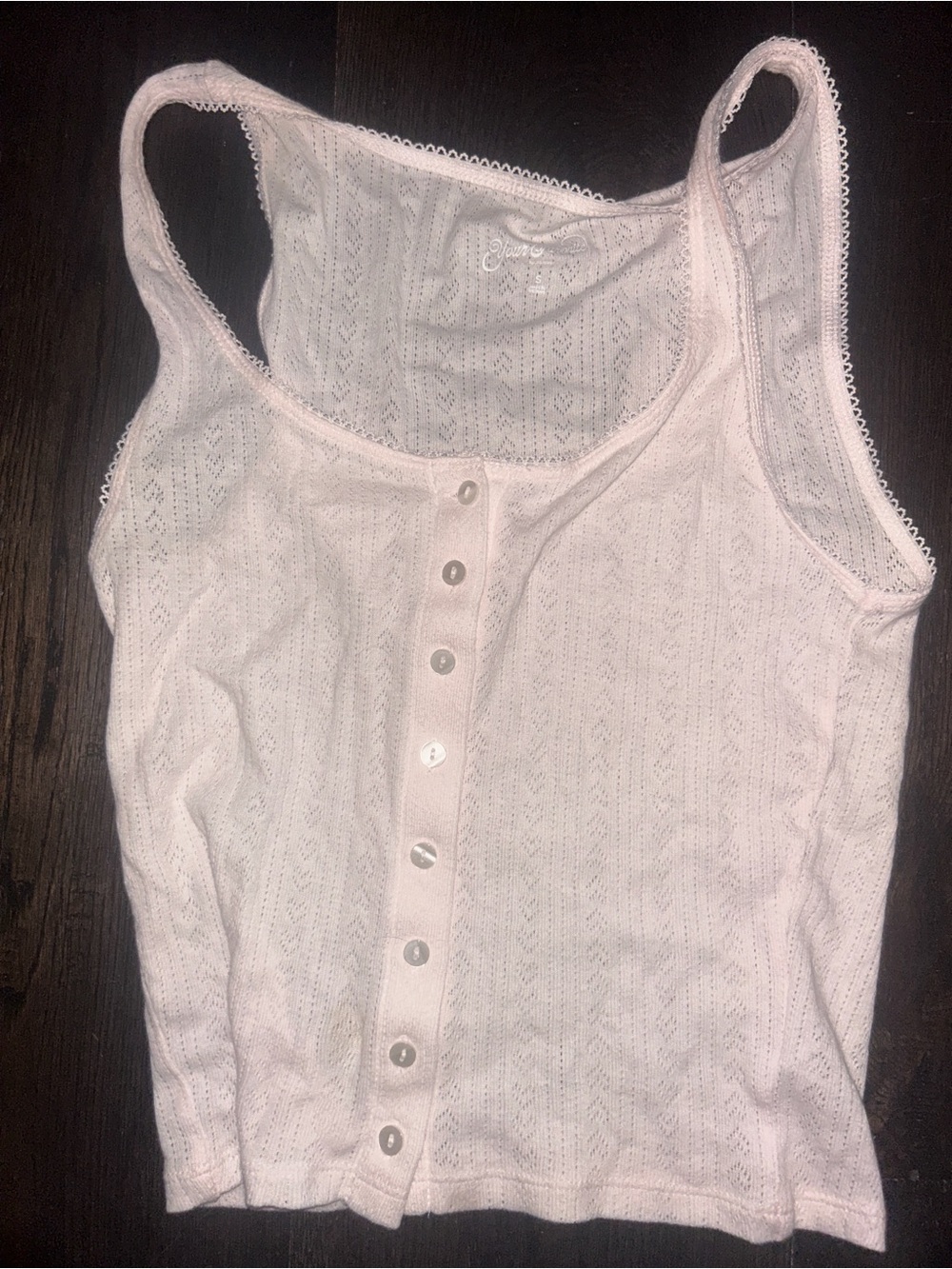 PacSun Light Pink Button-Front Ribbed Tank